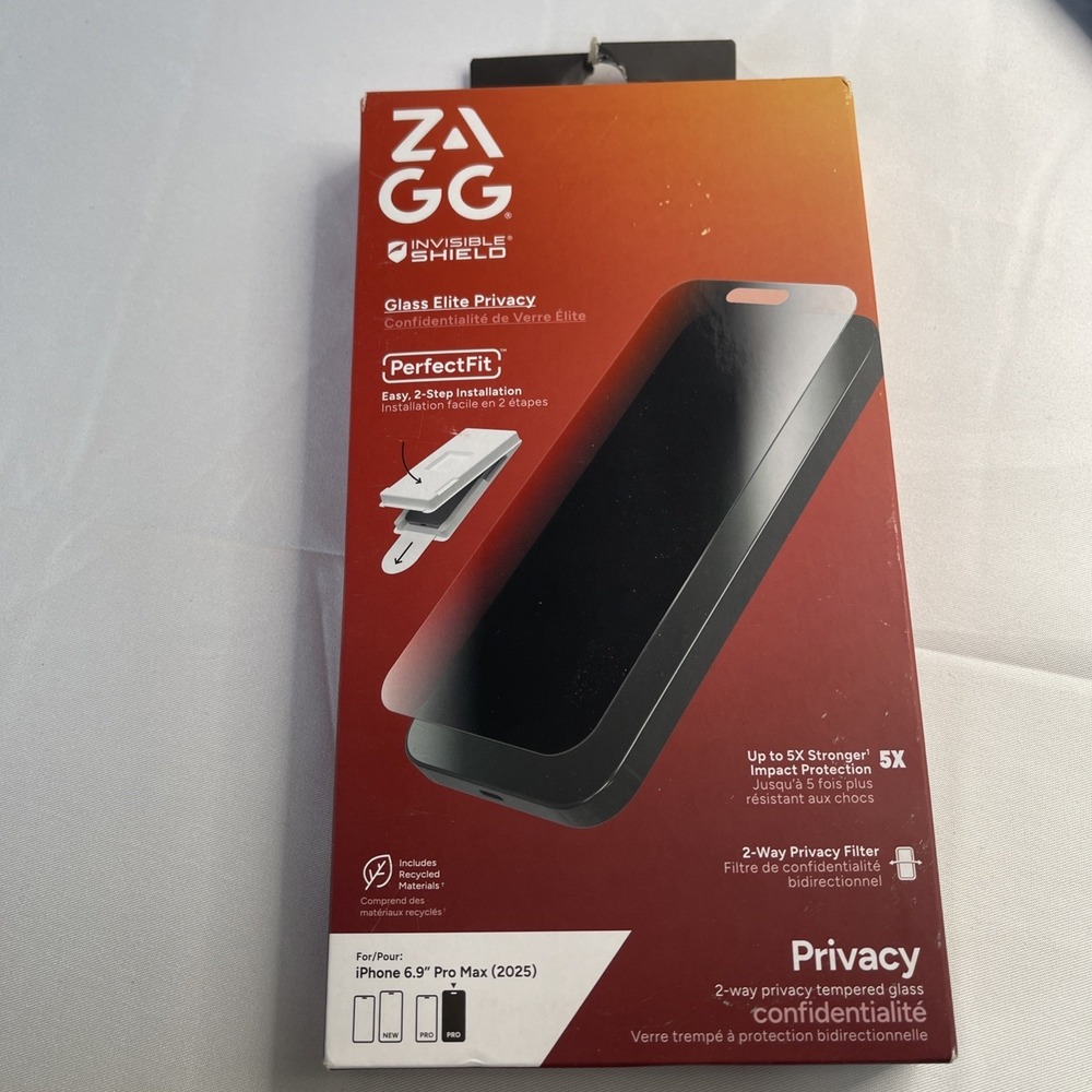 ZAGG Apple iPhone Air Screen Protector Glass Elite Privacy 6.9 Pro Max (2025)